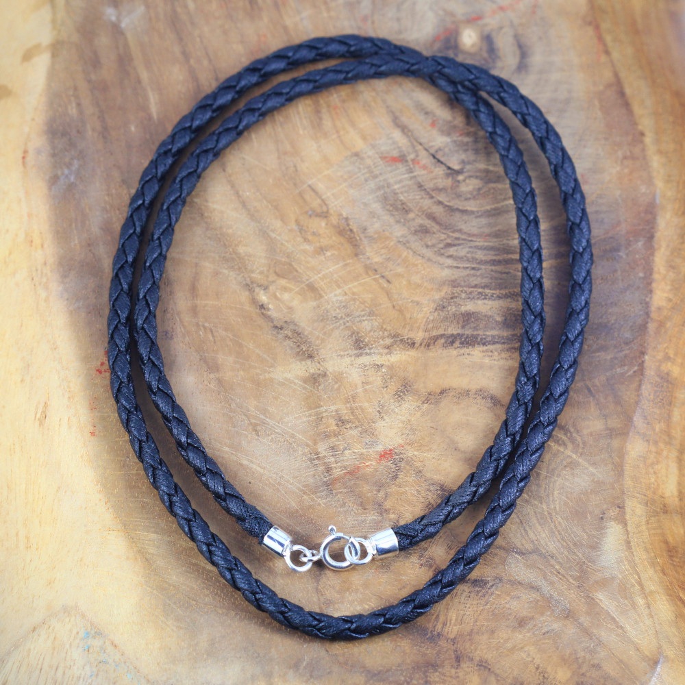 Leather Necklaces With Silver cap