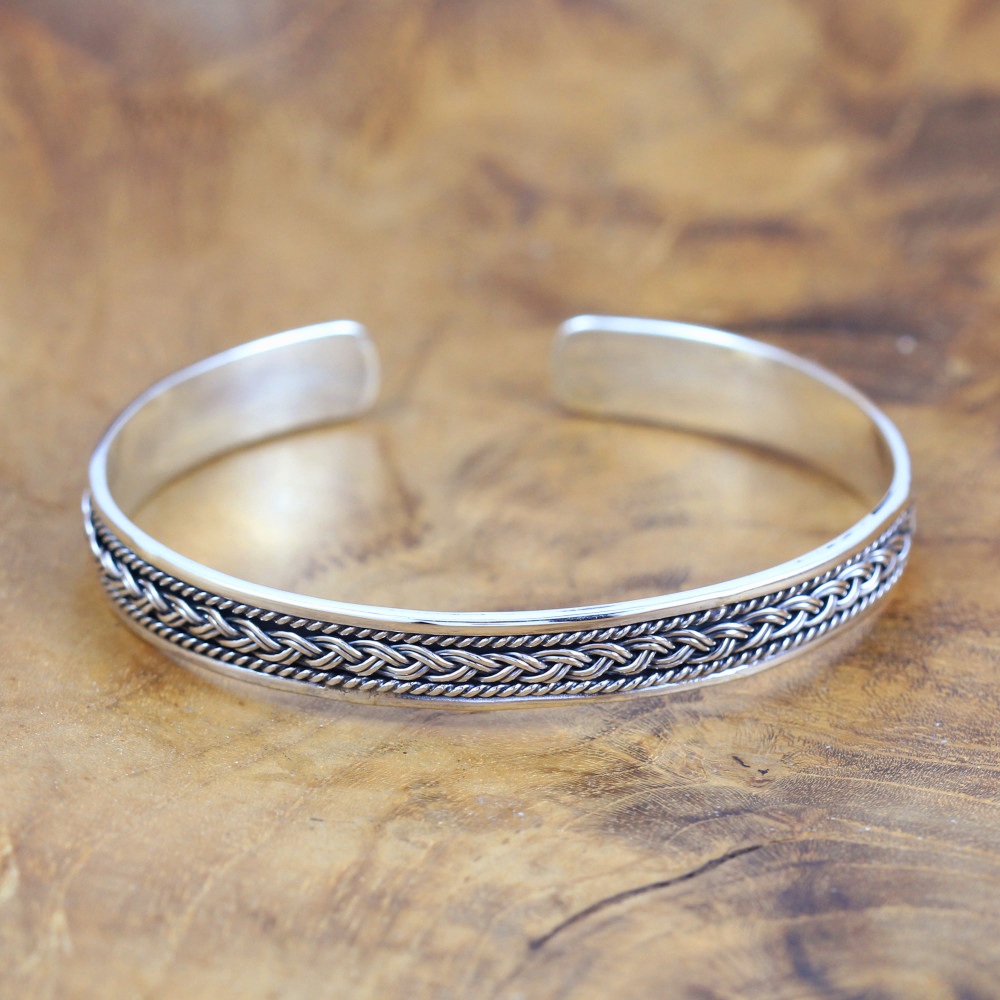 Oxidized Bali silver bracelets