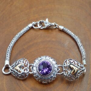 bali silver bracelets with amethyst