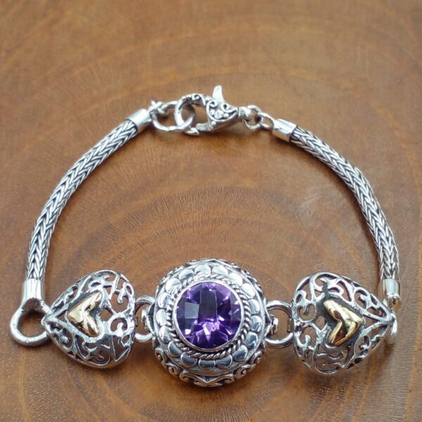 bali silver bracelets with amethyst