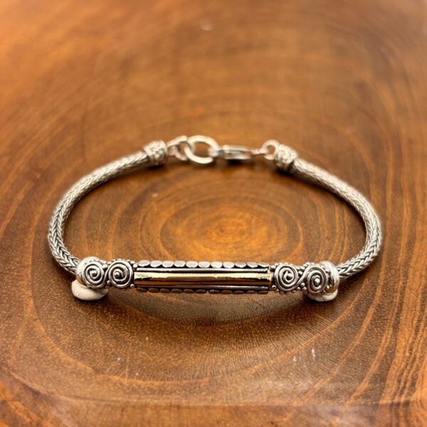 Bali silver bracelets with gold