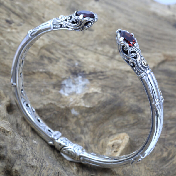 Sterling Silver Bali Gemstone Bracelet B136AMYW531 - Image 2