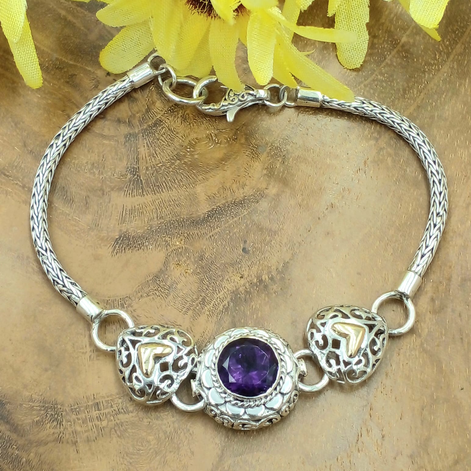 Minimalist Bali Gemstone Bracelet B553GAMW337 - Image 2