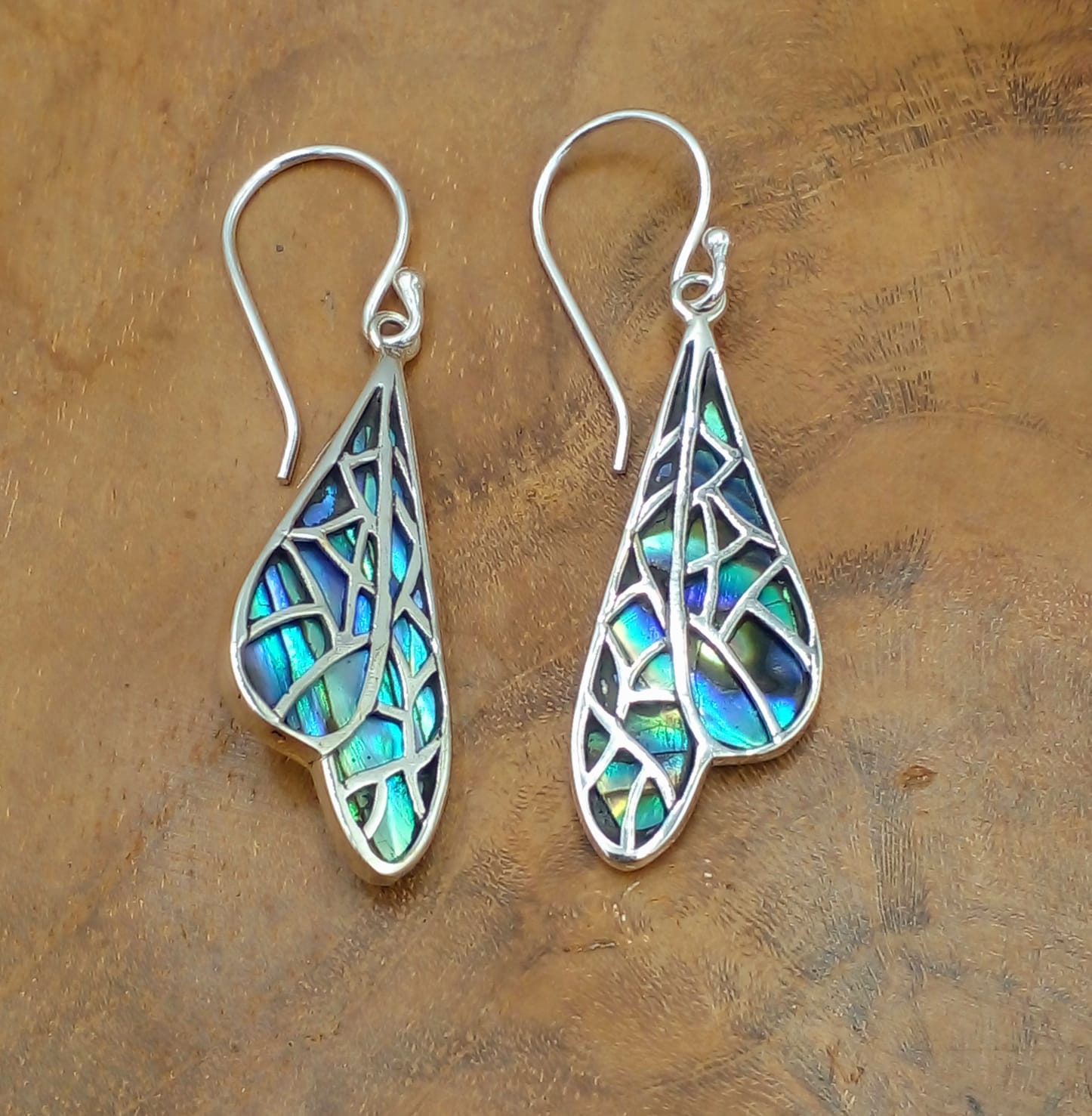 Traditional Bali Silver Shell Earrings E1642ABLW105 - Image 1