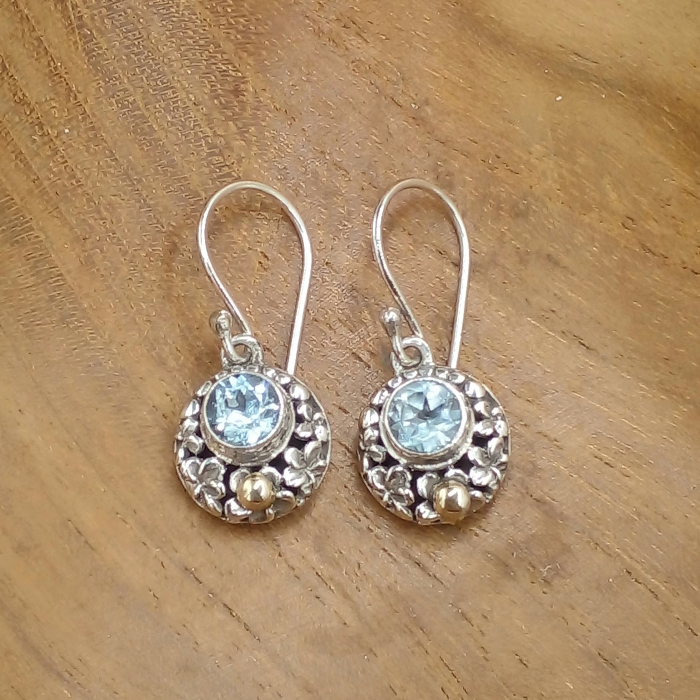 Handmade Bali Gem Earrings E1776BTZW140 - Image 2