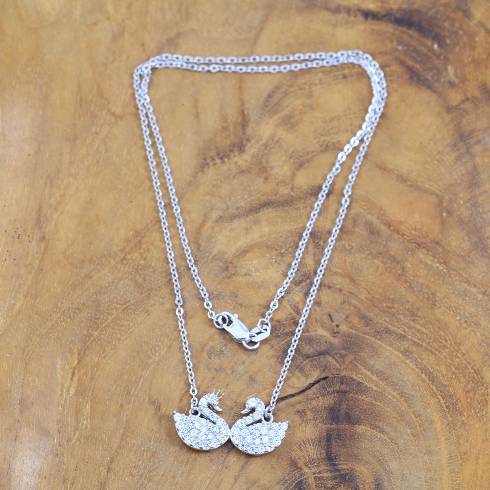 Bali Silver Zircon Necklace N087-40W135