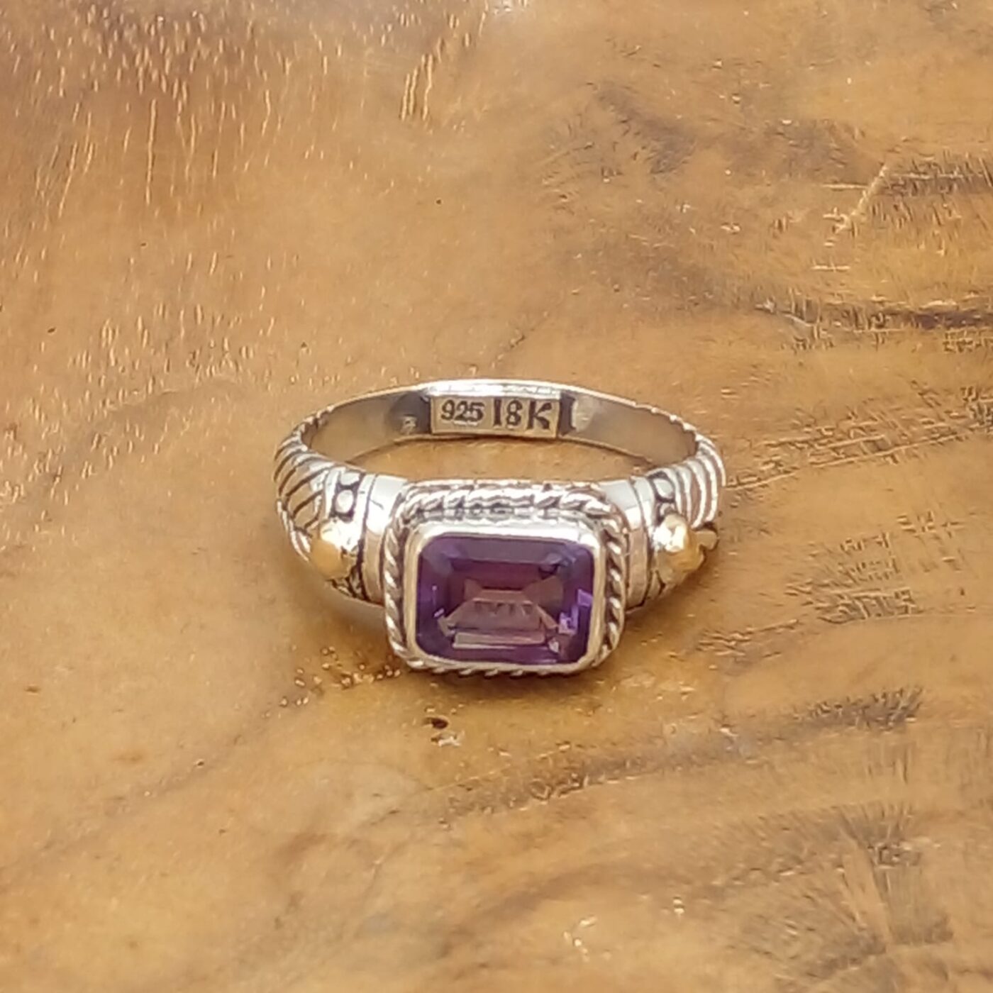 Bali Silver Gemstone Ring R590AMYW175