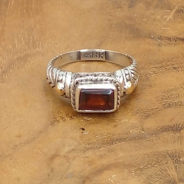 Bali Silver Gemstone Ring R590AMYW175