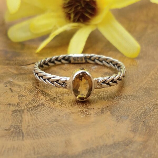 Bali Artisan Silver Gemstone Ring R632AMYW75 - Image 2