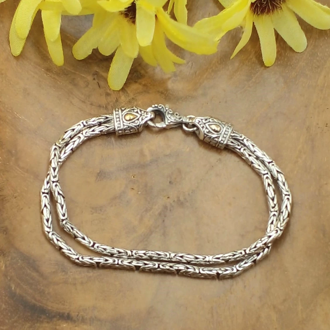 Balinese Silver Chain Bracelet B668W951