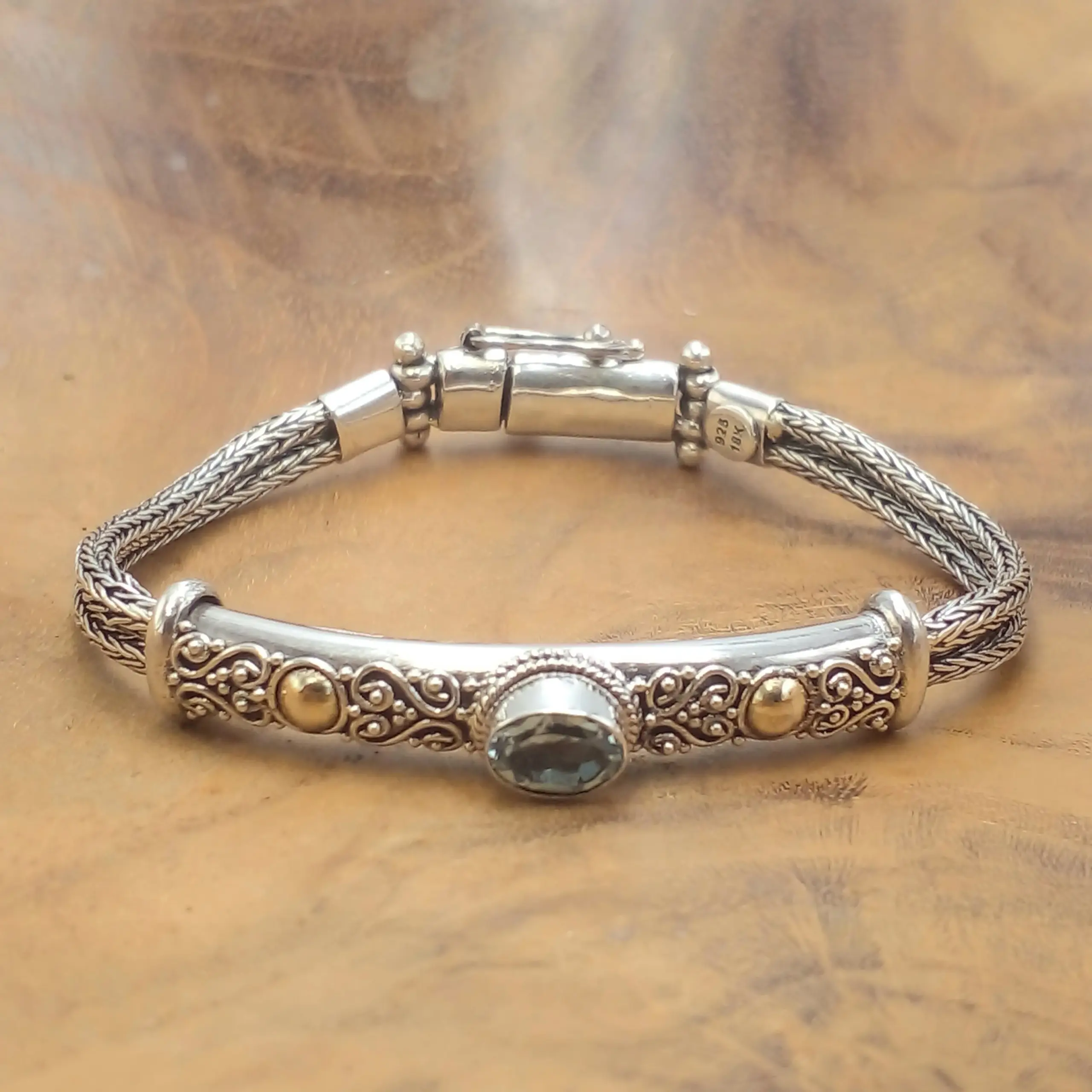 Balinese Silver Chain Bracelet B691BTZW845