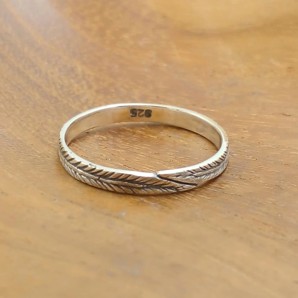 Palm leaf Silver Ring R689W65