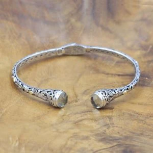 Balinese Silver Bracelet With Gems B527GAMW877