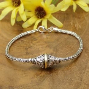 Balinese Silver Chain Bracelet B536W600