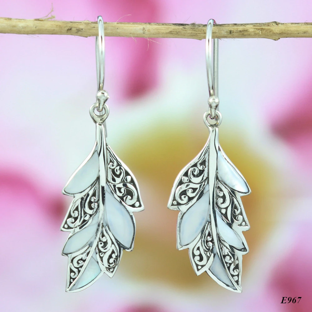 Balinese Silver Paua Shell Earrings Abalone E967ABLW200
