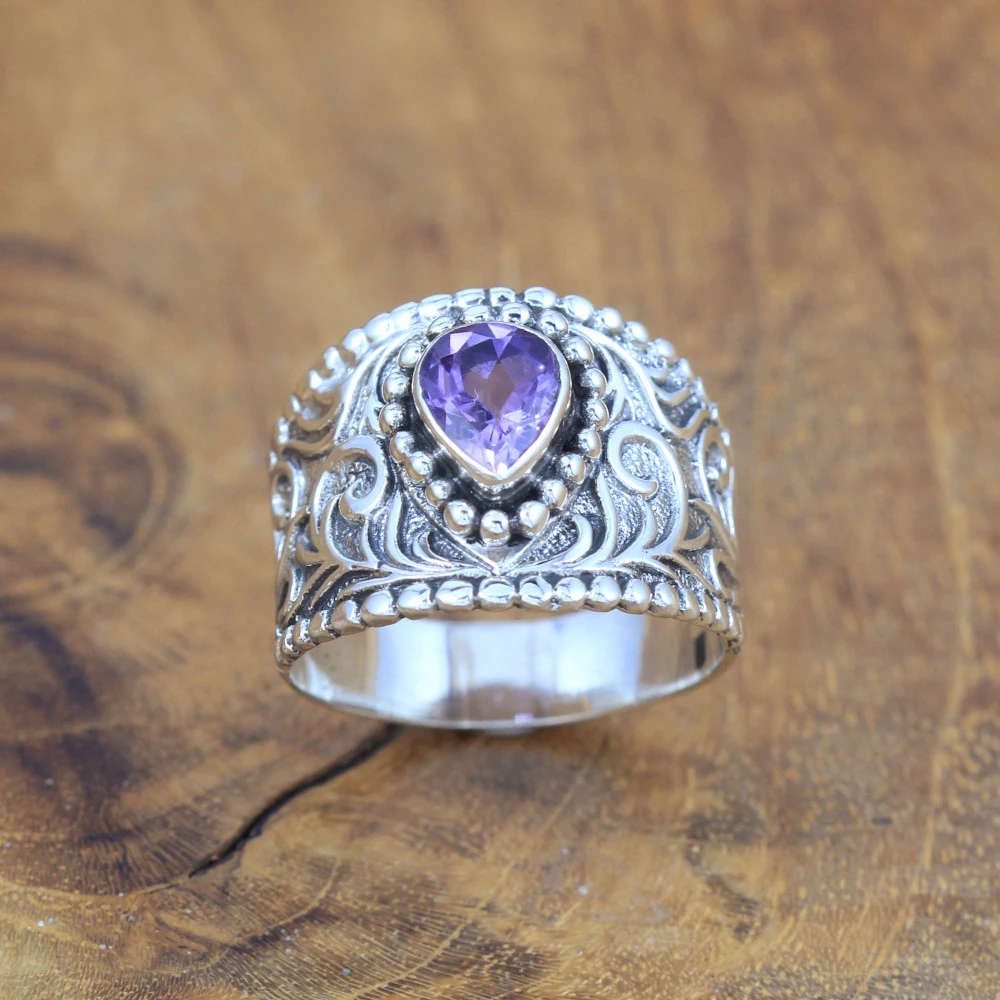 Bun Silver Ring With Gems R338AMYW315