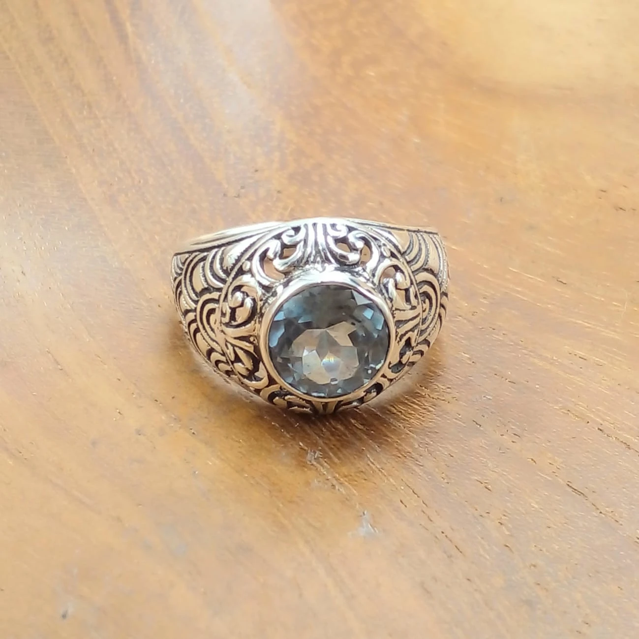 Bun Silver Ring With Gems R339BTZW275