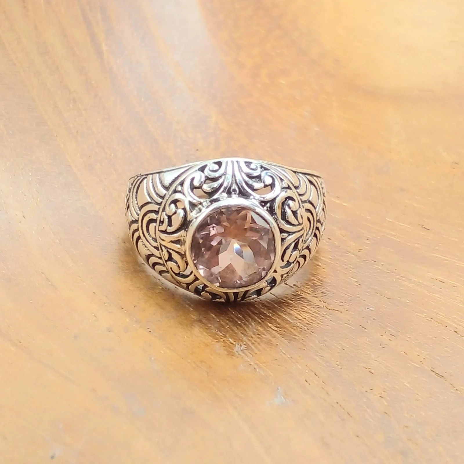 Bun Silver Ring With Gems R339BTZW275