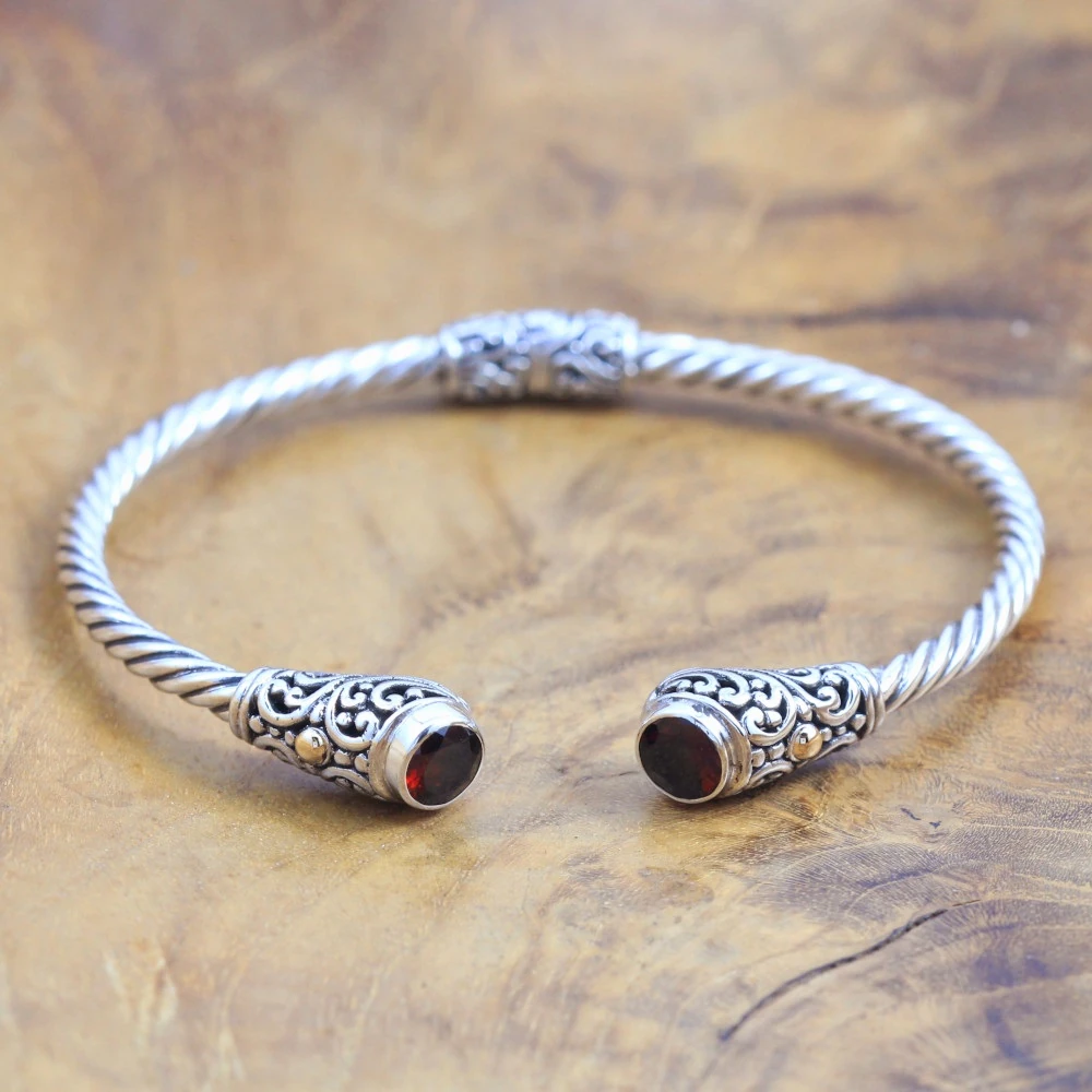 Authentic 925 Balinese Silver Wrap Cuff Bangle Bracelet B506CTRW766