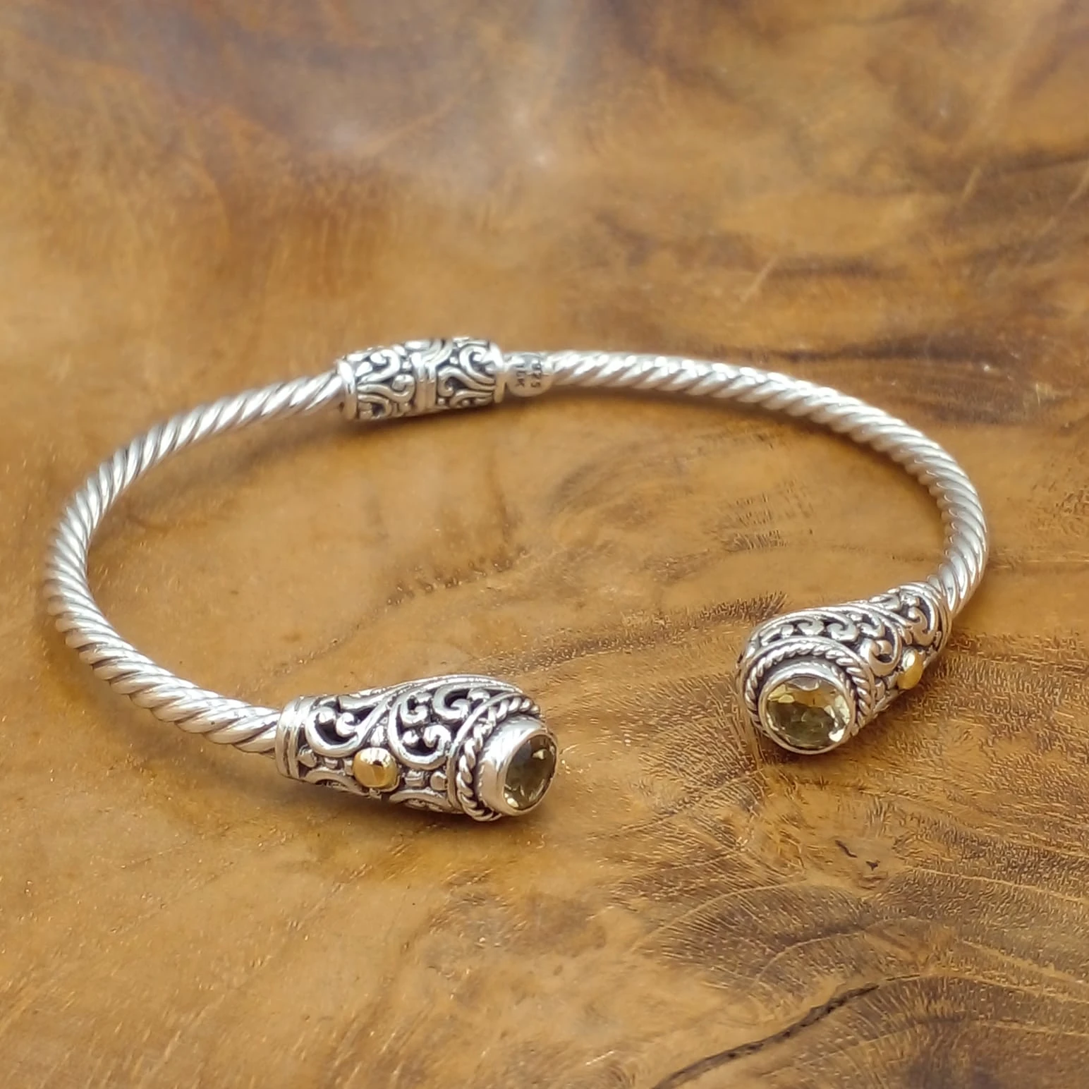Authentic 925 Balinese Silver Wrap Cuff Bangle Bracelet B506CTRW766