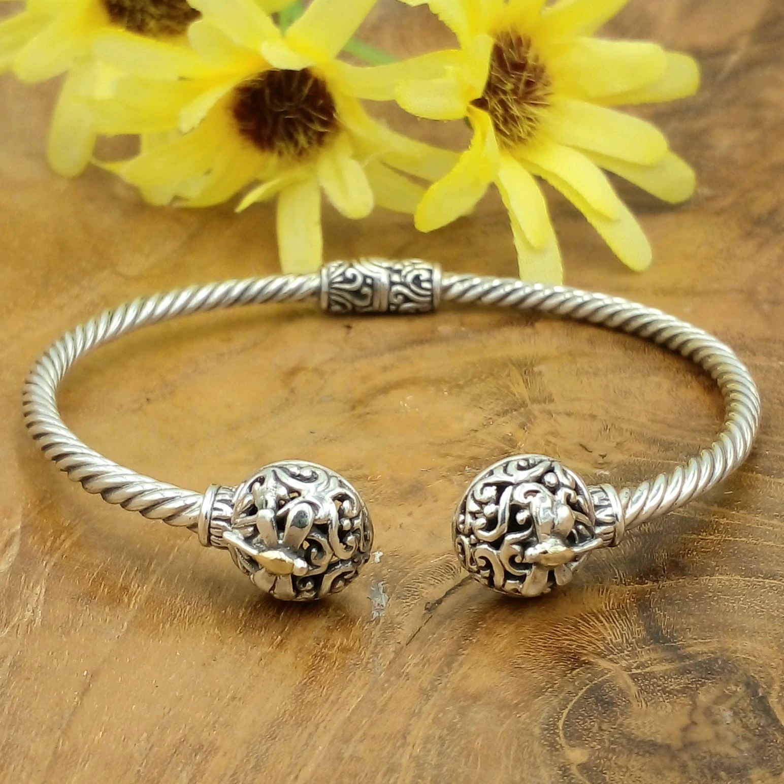 Traditional Balinese Silver Cuff Bracelet B609W762