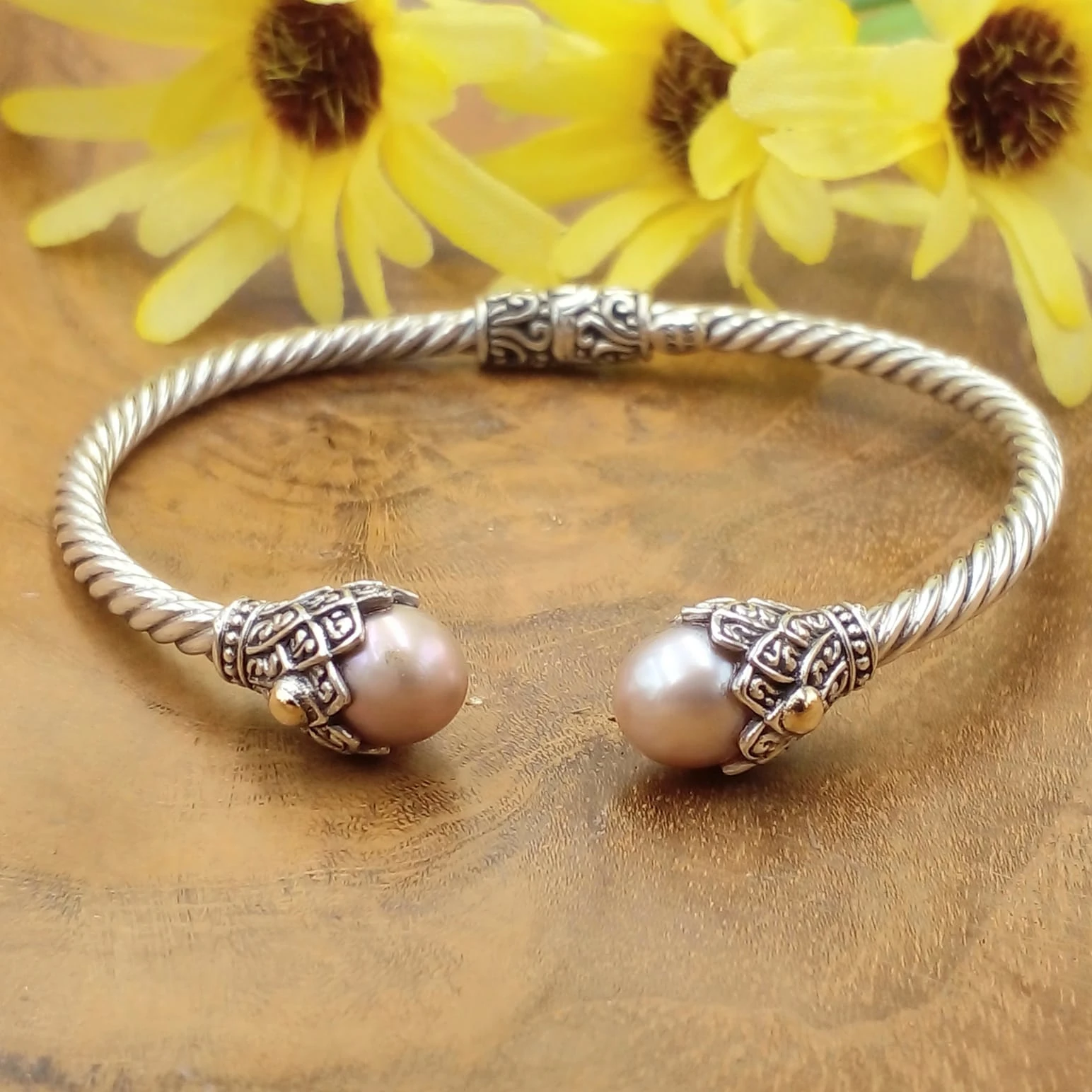 Gelang Perak Cuff Tradisional Bali B652MPCW817