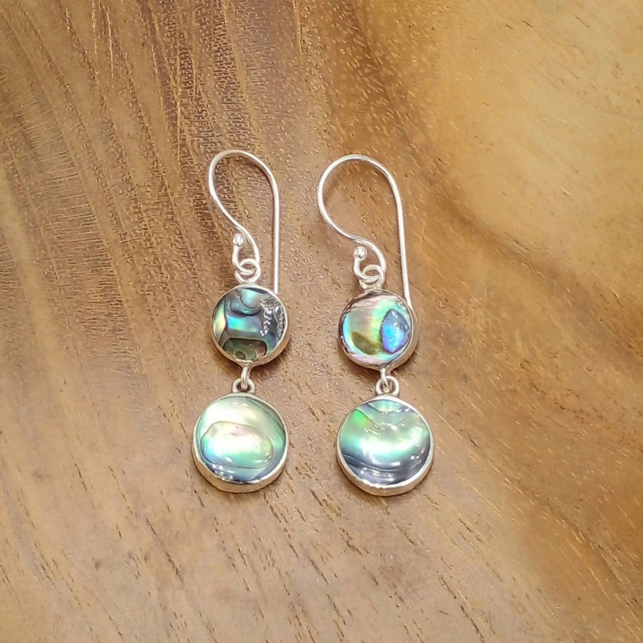 Bali Ocean Abalone Shell 925 Sterling Silver Earrings E1847ABLW135