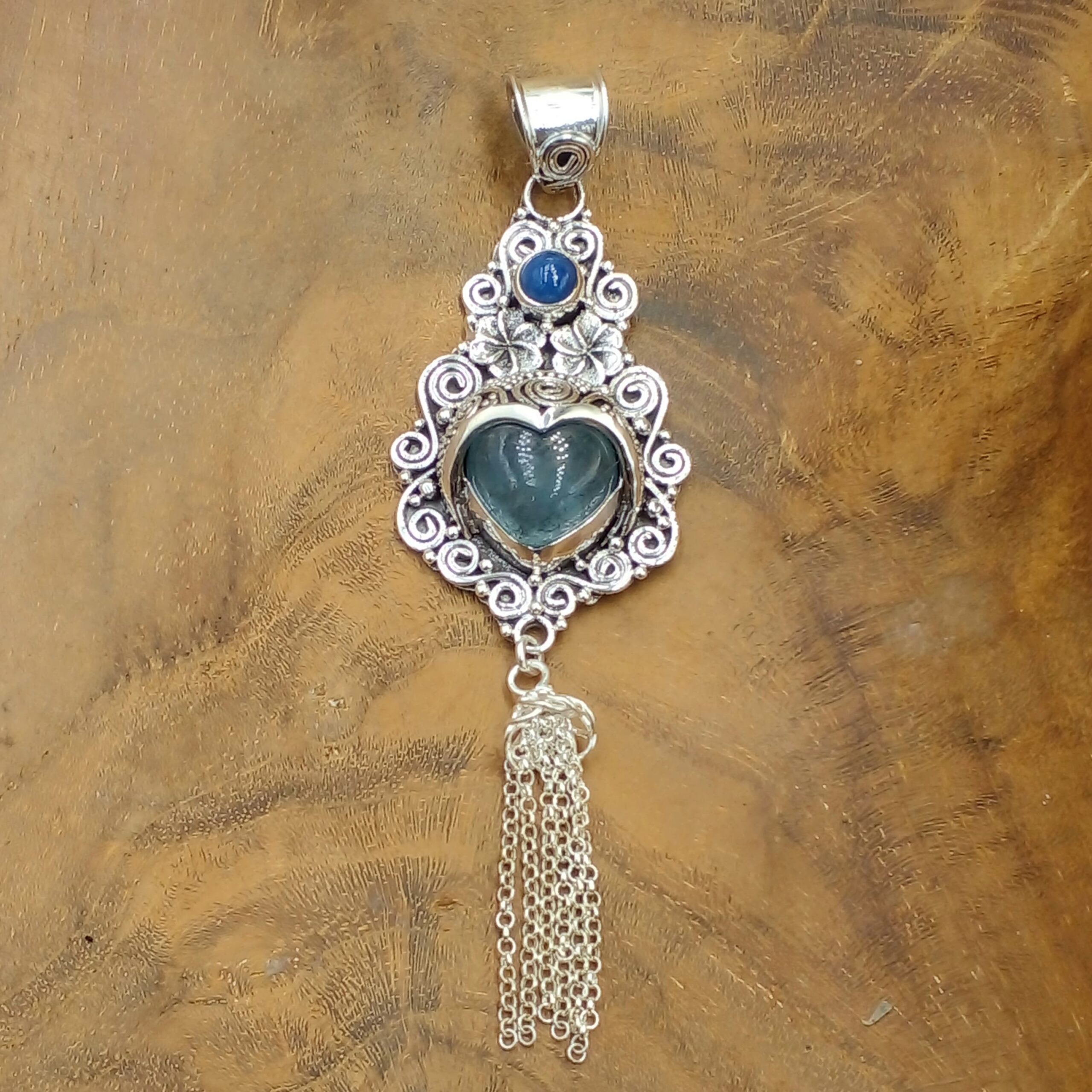 Balinese Mabe Pearl Heart Pendant with Tassel P892W508