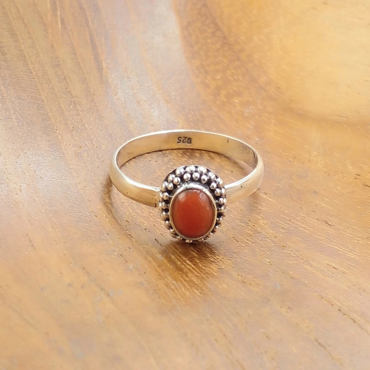 925 Silver Coral Ring R737OV-W170