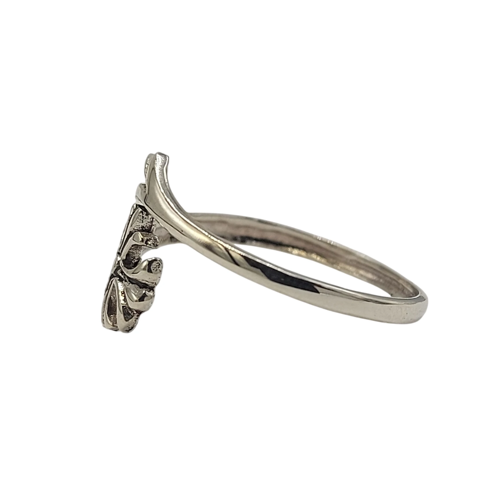 Sterling Silver 925 Floral Cross Ring R754W95