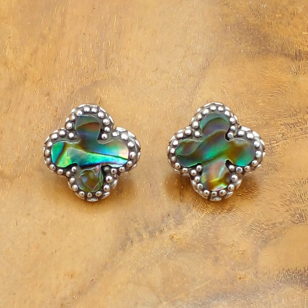 Abalone Shell Silver Stud Earrings E1627ABLW220