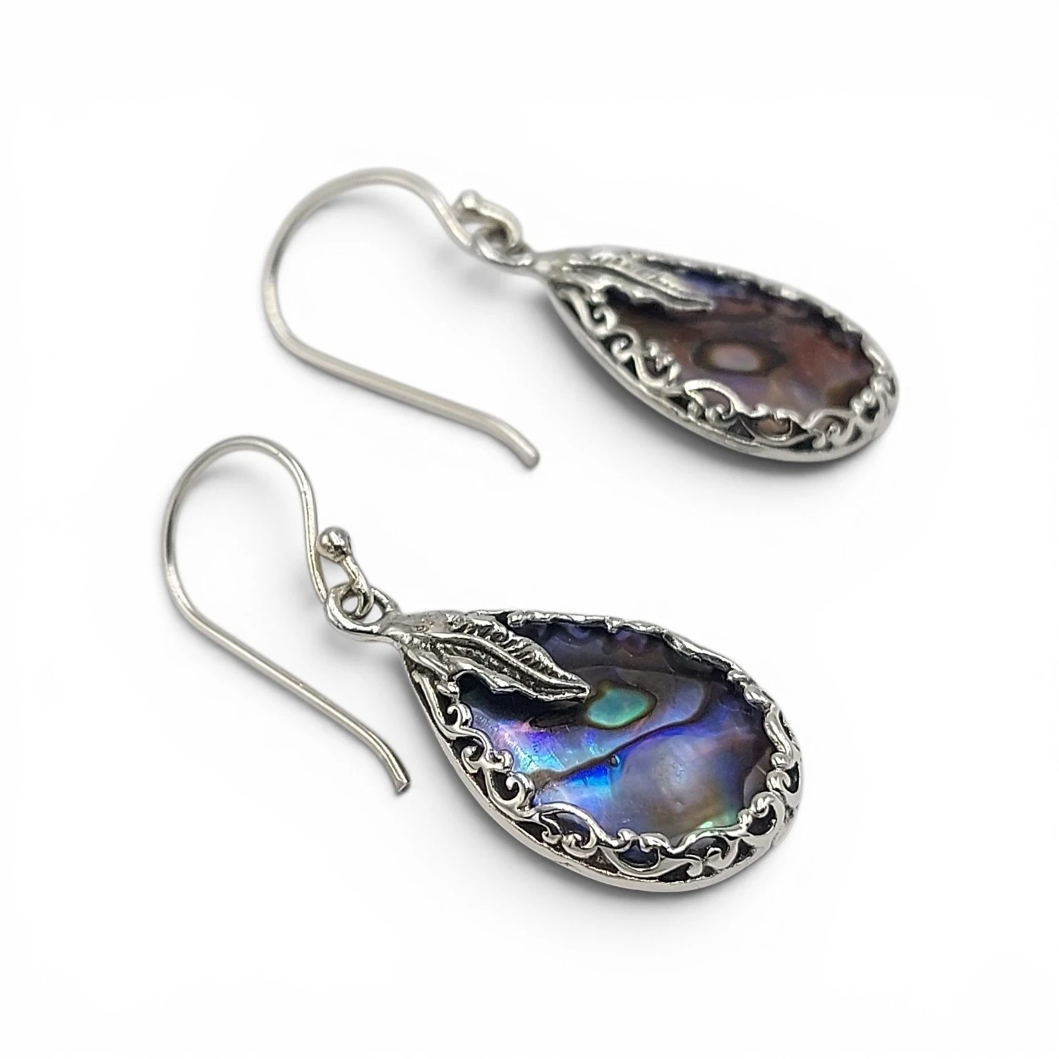 925 Bali Silver Teardrop Abalone Shell Earrings E1644ABLW190