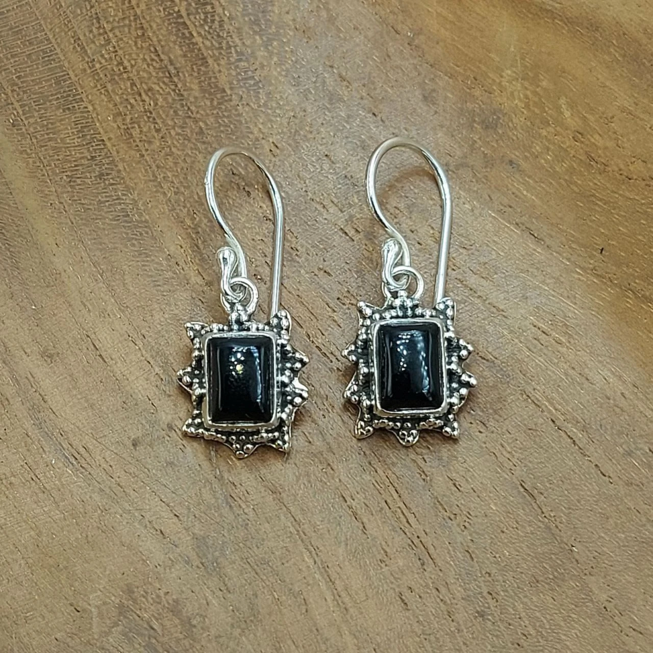 Black Onyx Silver Earrings E1821BLXW230