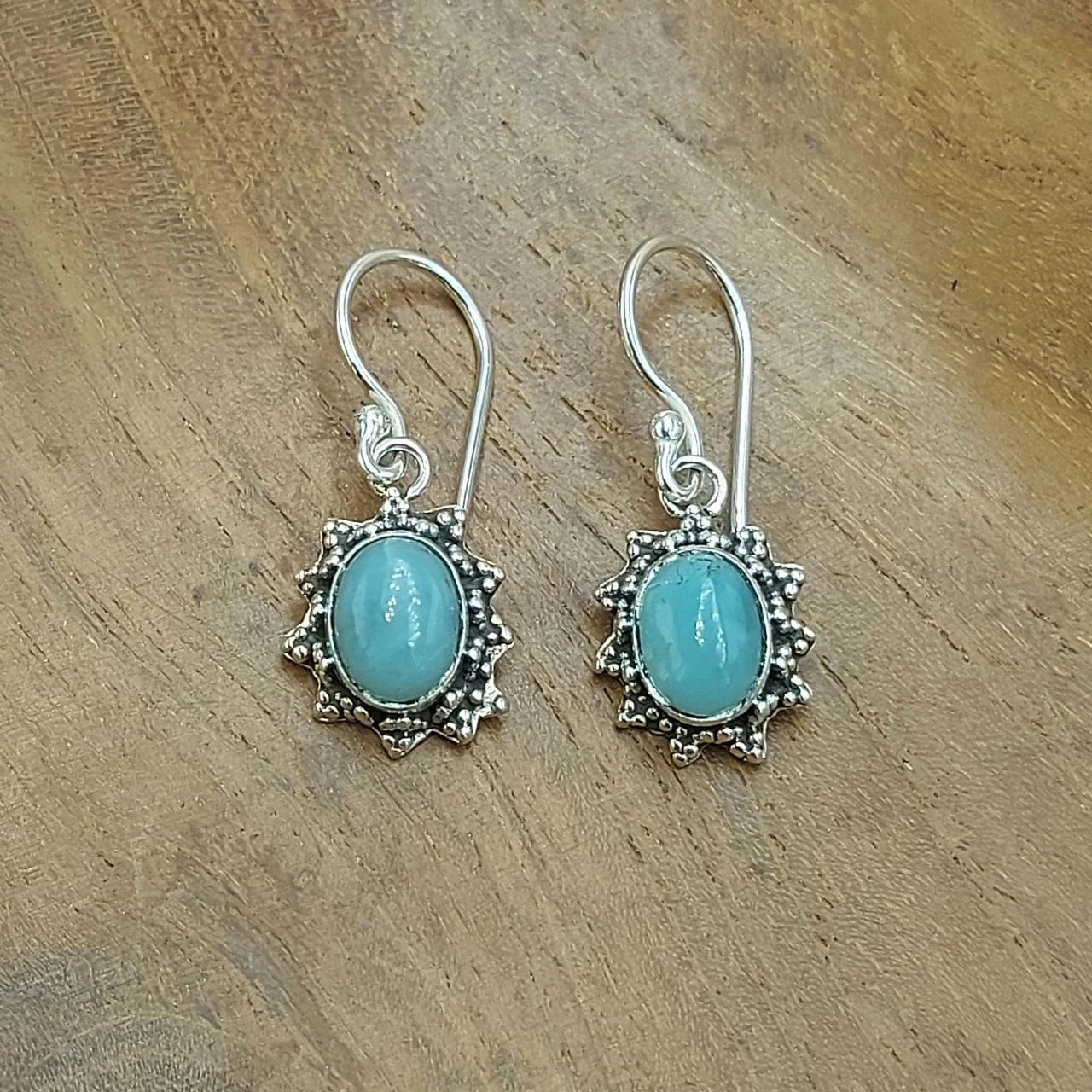 Larimar Blue Silver Earrings E1821LRMW230