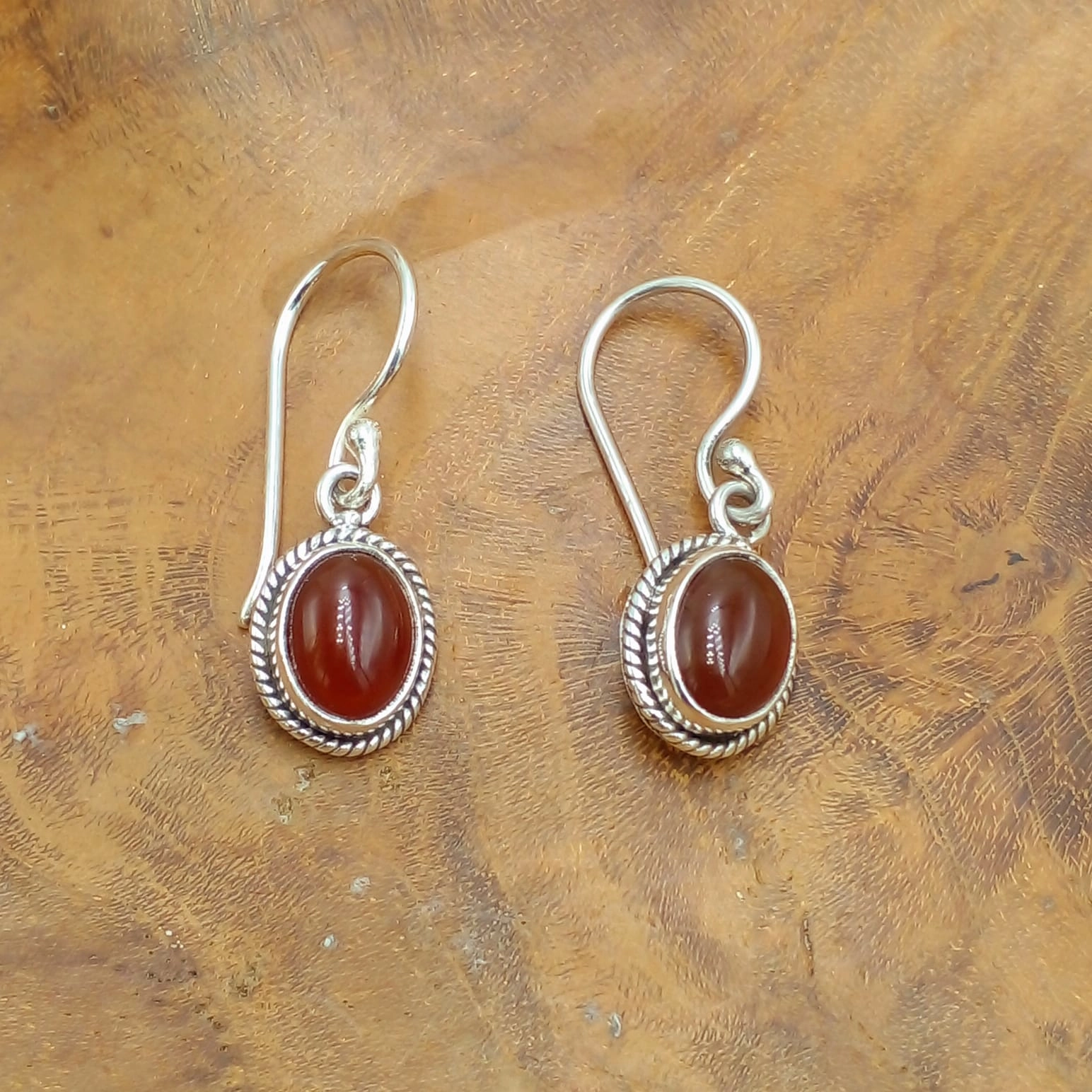 Oval Carnelian Silver Earrings E1824CLNW180