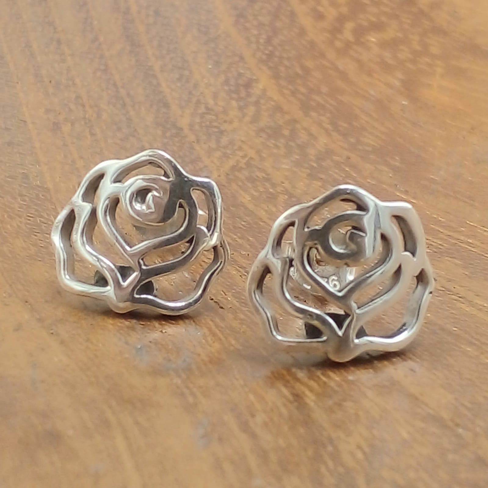Blooming Rose Silver Stud Earrings E1942W135