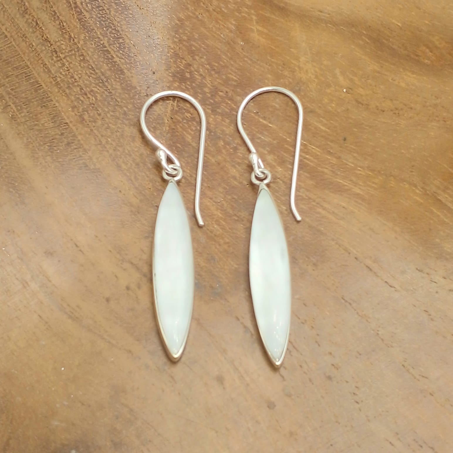 Marquise Shell Silver Earrings E1958ABLW95