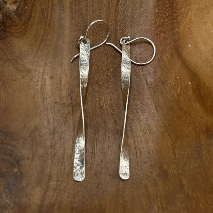 Twisted Silver Drop Earrings E1872W250