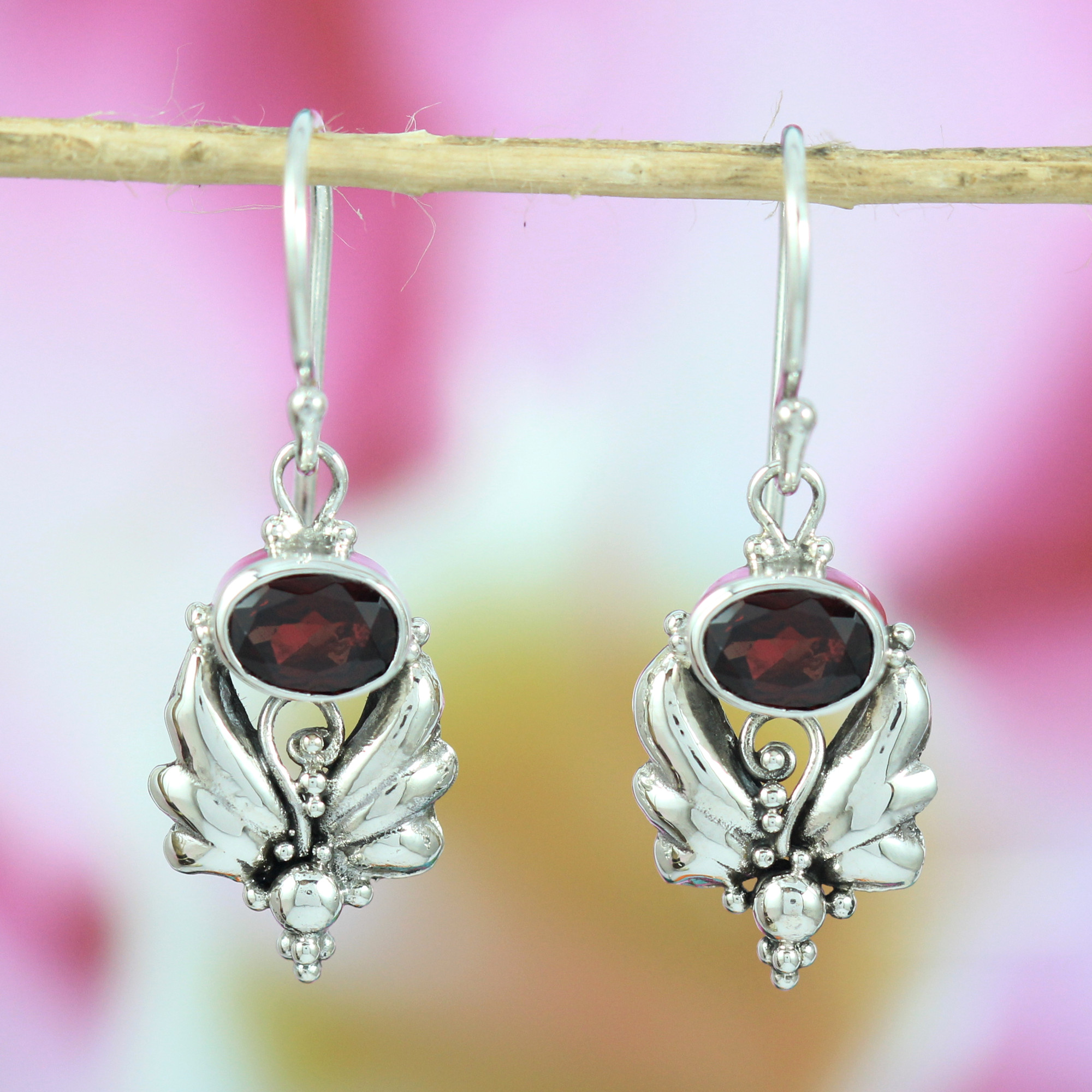 Balinese 925 Silver Gemstone Drop Earrings E162BTZW240
