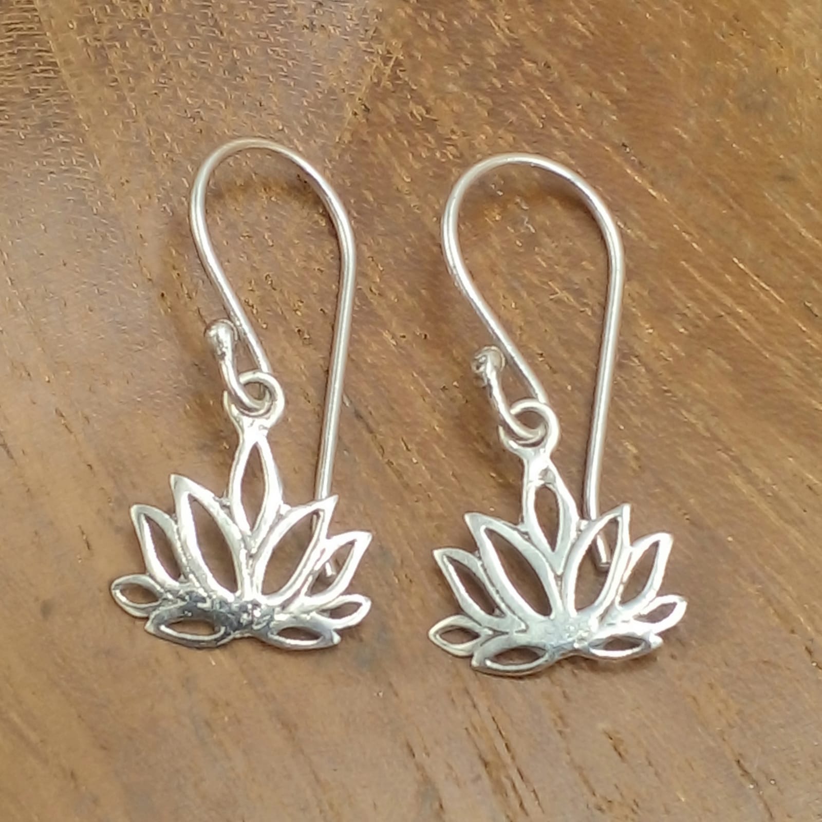 925 Silver Lotus Flower Drop Earrings E1943W125