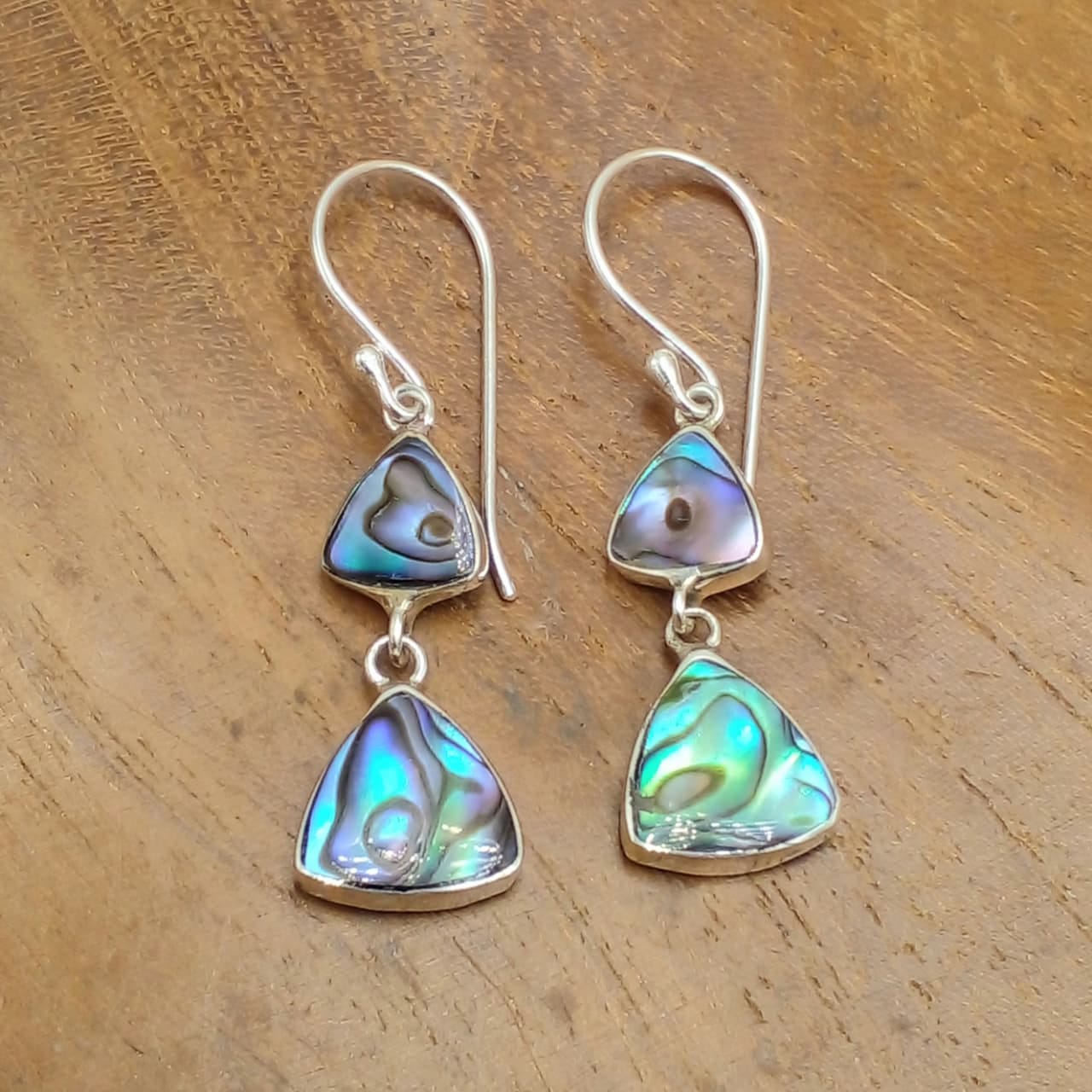 Genuine Abalone Shell Double-Drop Earrings E1966ABLW135