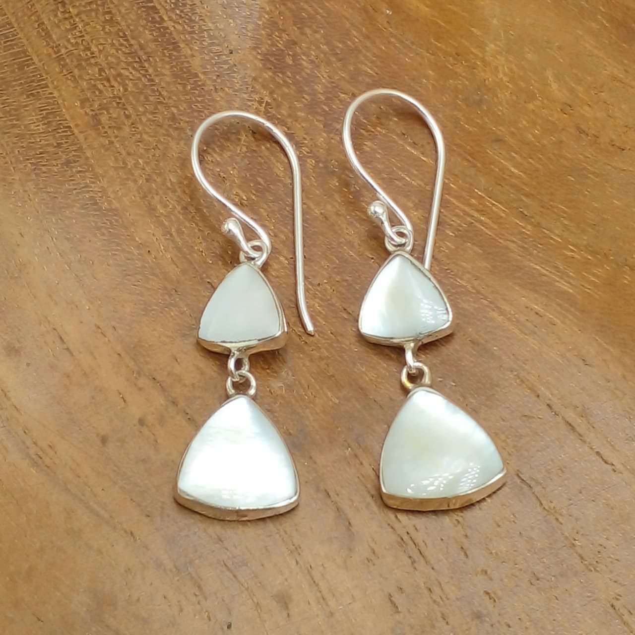 Genuine Abalone Shell Double-Drop Earrings E1966ABLW135