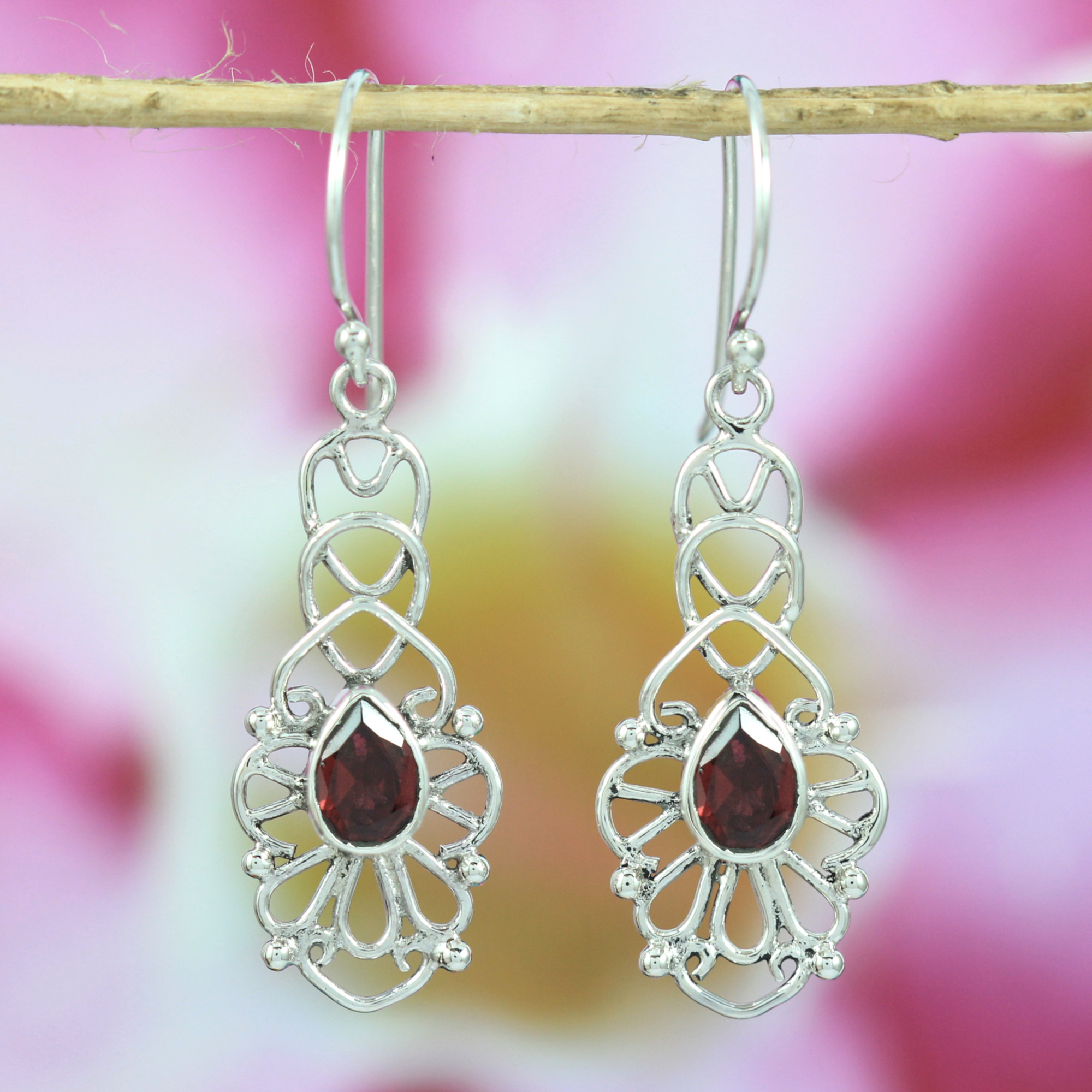Classic Gem Silver Knot Dangle Earrings E221CTRW250